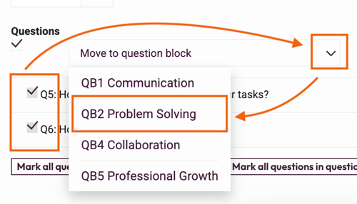 Randomization of Questions and Answers - move question to another block