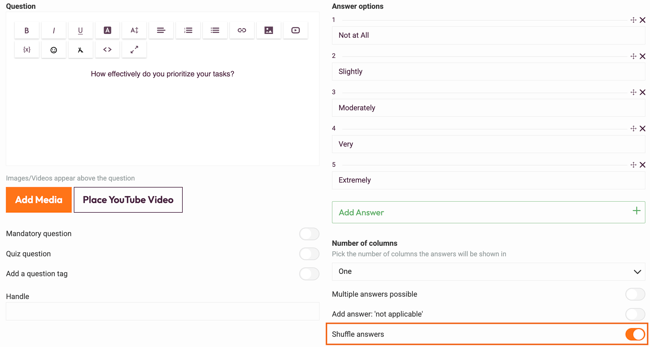 Randomization of Questions and Answers - randomize answers