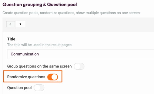 Randomization of Questions and Answers - randomize questions button