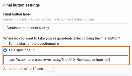 Save Contact Details - final screen redirect