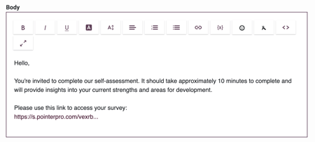 Save Contact Details - paste the survey link