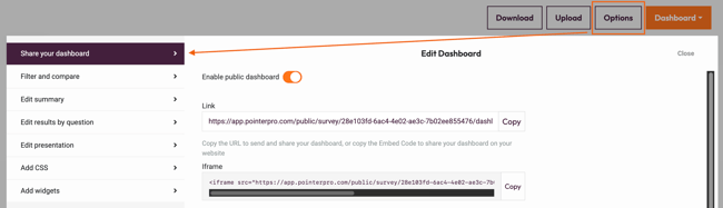Share your results dashboard - enable shared dashboard-1