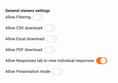 Share your results dashboard - general viewers settings
