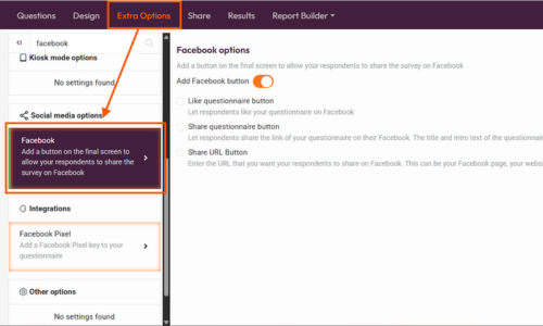 Social media options