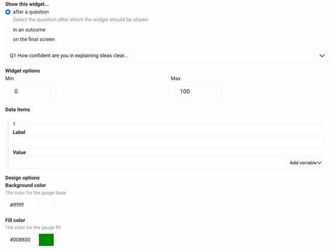 Survey Widgets - customize widget