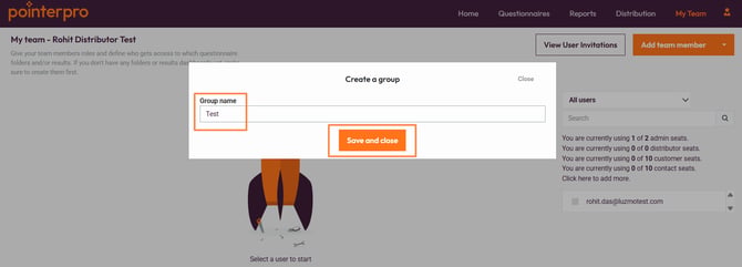 Team Management- create groups name