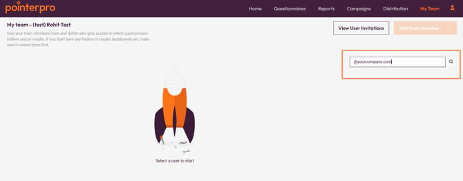 Team Management- search for a team member