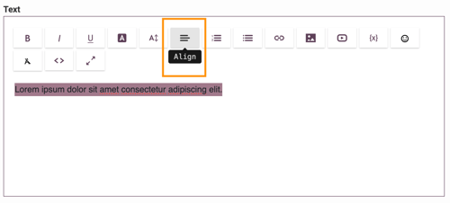 Text editor (WYSIWYG)- text alignment