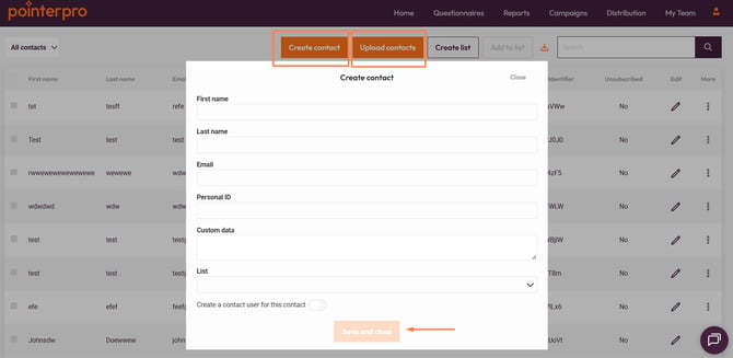 URL Parameters- create contacts