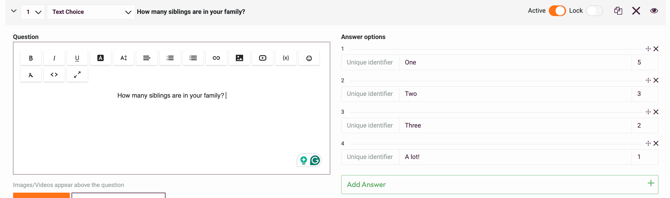 custom score questions