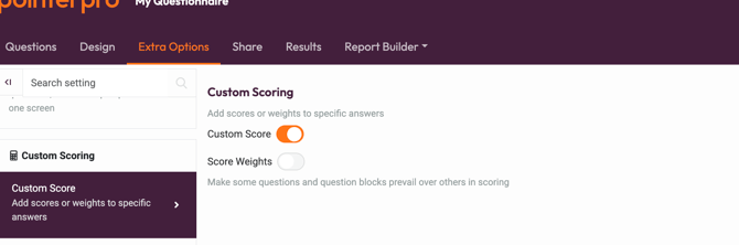 custom score
