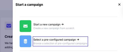 dp create a pre-configured campaign