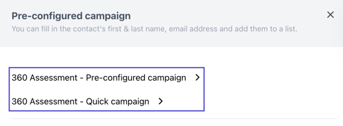 dp list pre-configured campaigns