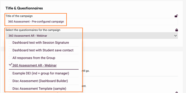 dp pre-configured campaign title