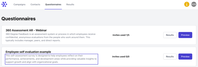 dp questionnaire description in customer zone