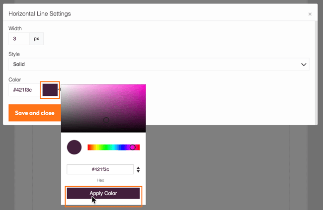 horizontal line color