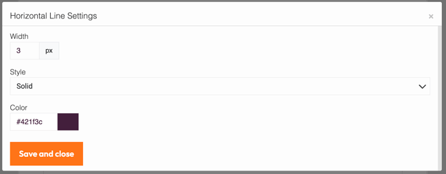 horizontal line settings