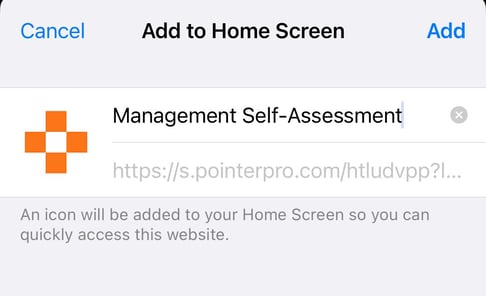 Adding a Pointerpro survey to the iOS home screen