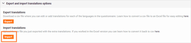 Multiple languages- import translation