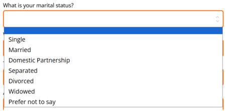 marital status question type example