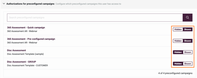 preconfigured campaigns