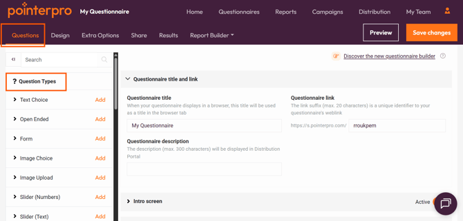 question types overview