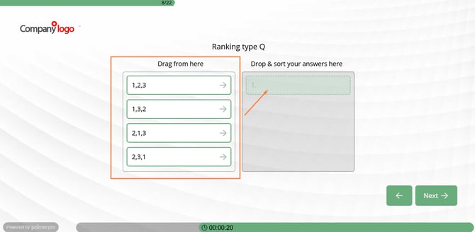 ranking question-example