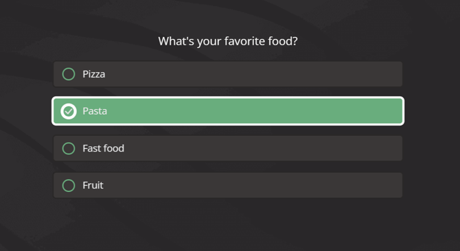 text choice example