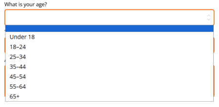what is your age text choice example