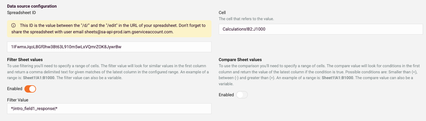External Fields - Data source configuration